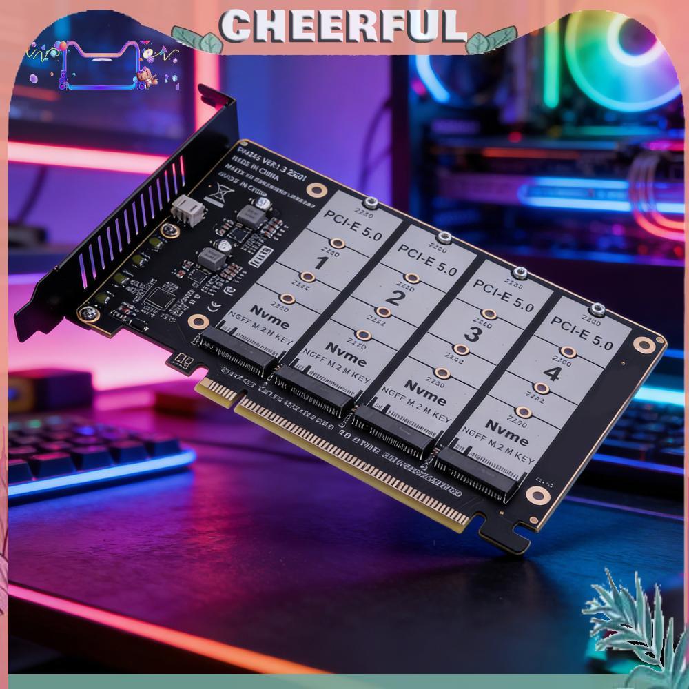 PCIE Express 5.0 Gen5 Gen4 X16 Adapter Thẻ Bifurcation Sang 4X NVME M.2 NGFF SSD Mở Rộng Thẻ Adapter