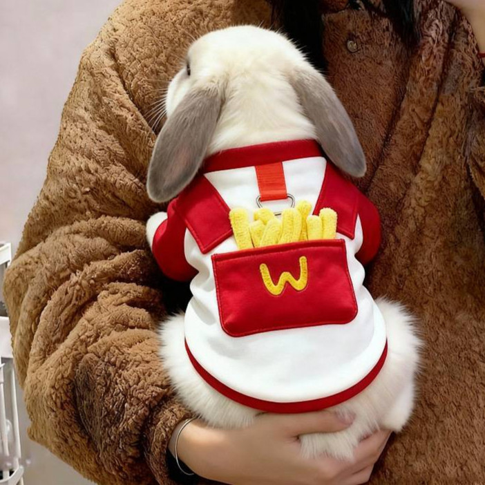 Rabbit Clothes Cute French Fries Traction Clothes Autumn Pygmy Rabbit Muppet Puppy Clothes JCrj