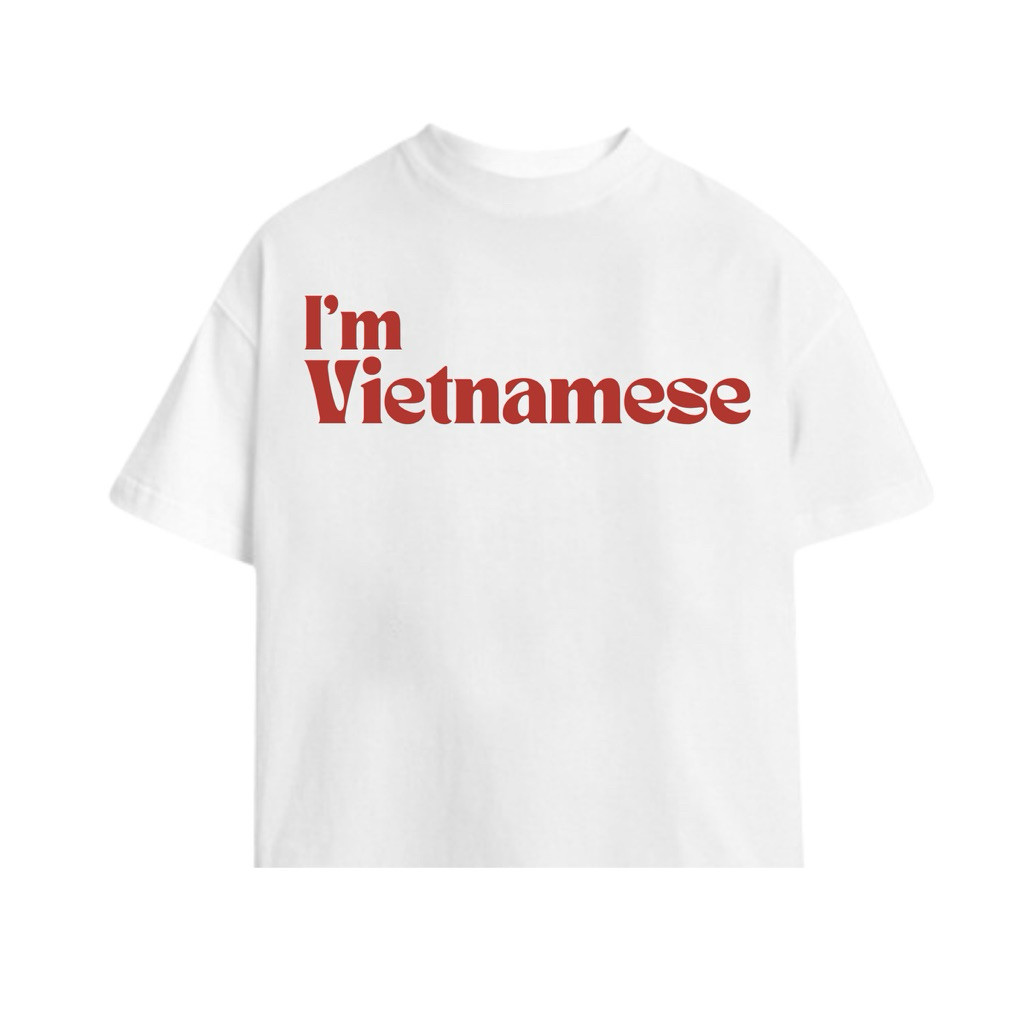 Áo thun Boxy  'Vietnamese ' trắng 100% Cotton 2 chiều - COMIC Boxy T-shirt