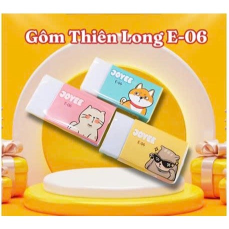 2 tẩy chì/ Gôm tẩy Thiên Long E06 trắng / E011 đen