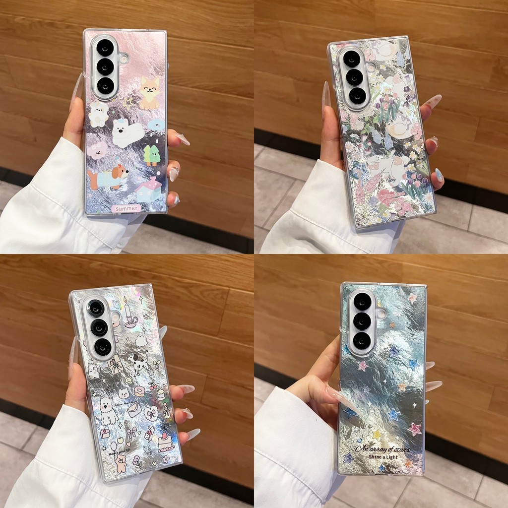 Phim hoạt hình Glacier Kitten Puppy Star Pattern Ốp điện thoại cho Samsung Galaxy ZFold7 Z Fold 6 Z 