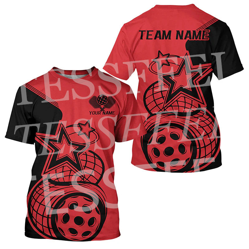 Tùy Chỉnh Tên Thể Thao Graffiti Ngọn Lửa Pickleball Nhiều Màu Retro Vintage Bông Tai Kẹp 3DPrint Dạo