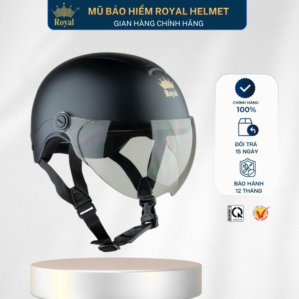 Mũ Bảo Hiểm Royal Chính Hãng M103K Có Kính Chắn Gió Bảo Hành 12 Tháng