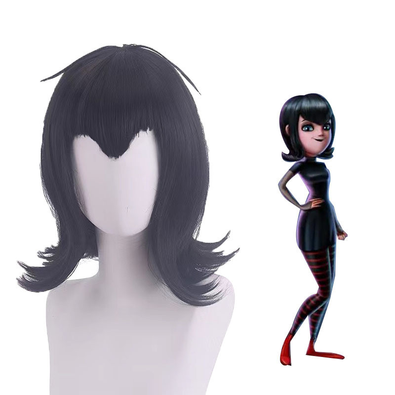 Tóc giả anime đen dài cho cosplay nhân vật Mavis từ Elf Khách sạn Ma cà rồng