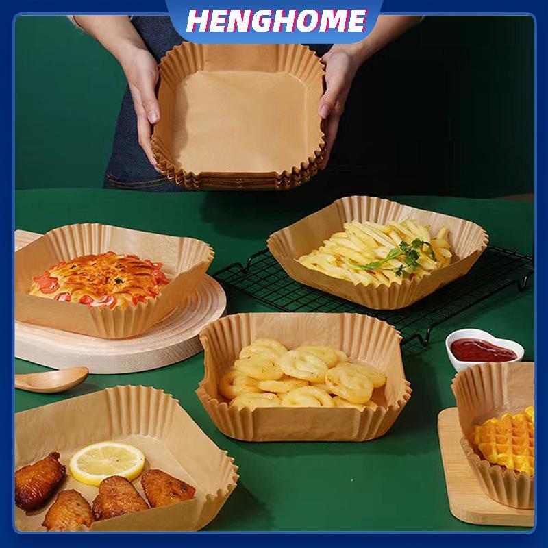 HENGHOME Air Fryer Paper Vuông Dùng Một Lần Air Fryer Baking Paper Giấy Chống Dính Cho Nồi Chiên Sâu