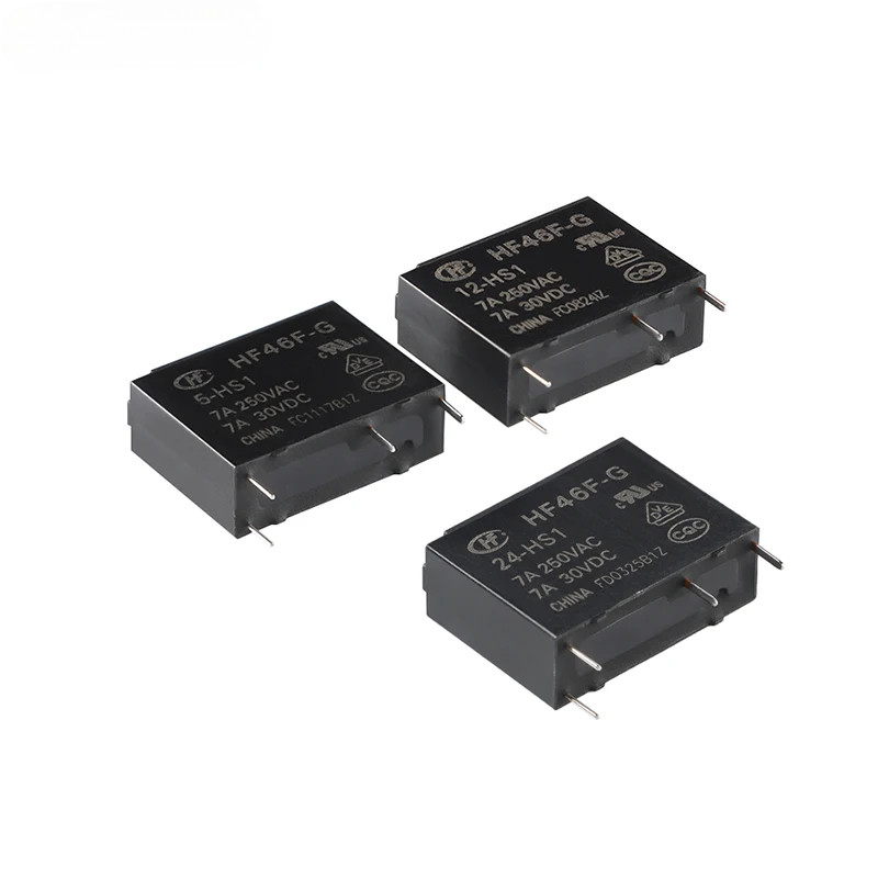 5 Chiếc 5A 4Pin HF46F-5-HS1 HF46F-12-HS1 HF46F-24-HS1 Rơ Le Nguồn A Thường Mở 5 V 12 V 24 V DC 5A 25
