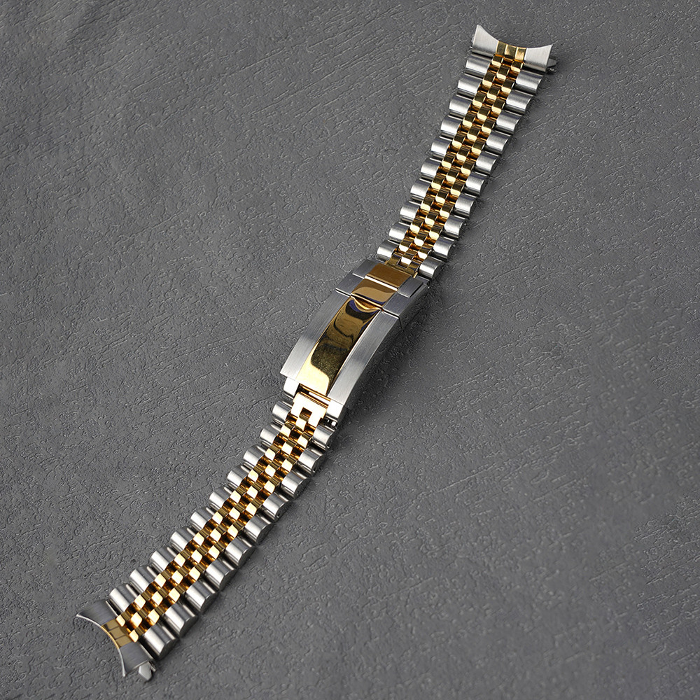 Dành Cho 20 Mm Casio MTP-1302D MTP-1183 Jubilee Dây Đeo Vàng Giữa Vòng Tay Hàu Triển Khai Khóa Thép 