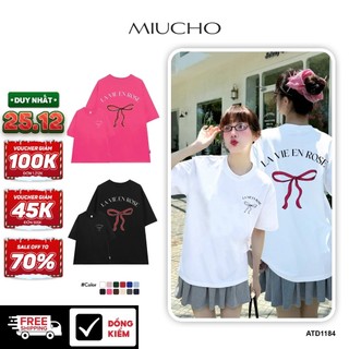 Áo Thun Nữ Form Rộng Local Brand MIUCHO Dày Dặn Thoáng Mát Hình Nơ Dễ Thương ATD1184