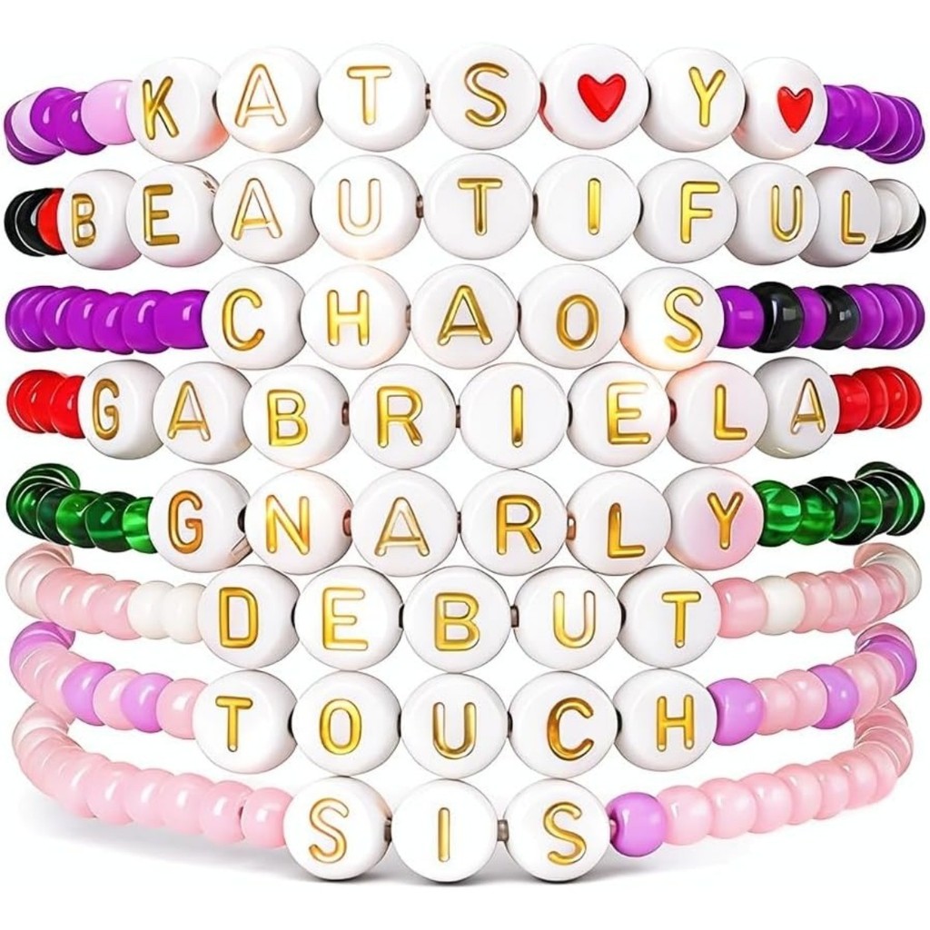 Bộ 8 Món KATSEYE gồm Hạt Cơm Vòng Tay và Album Wristbands, phù hợp làm quà tặng