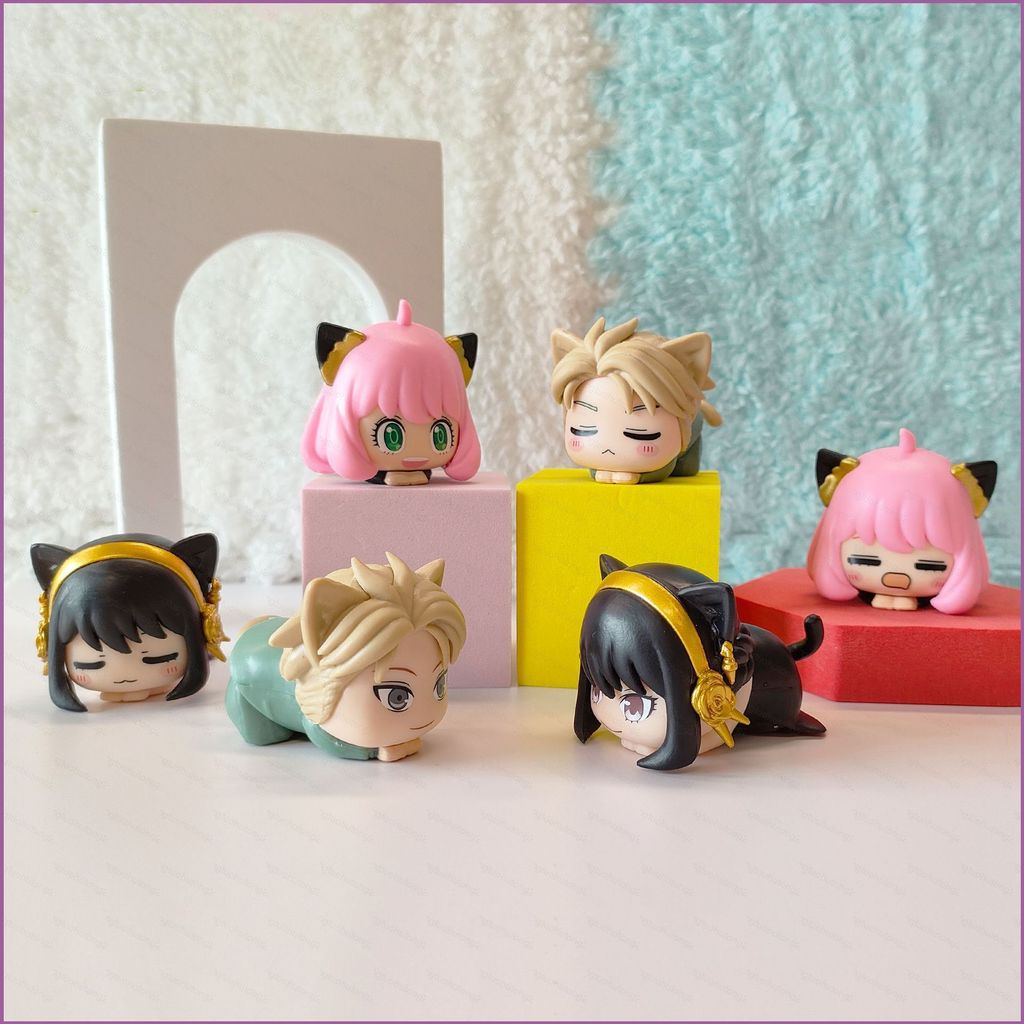 HT2 6 Chiếc SPY x GIA ĐÌNH Hành Động Hình Q Phiên Bản Mèo Anya Yor Ford Mô Hình Búp Bê Đồ Chơi Dành 