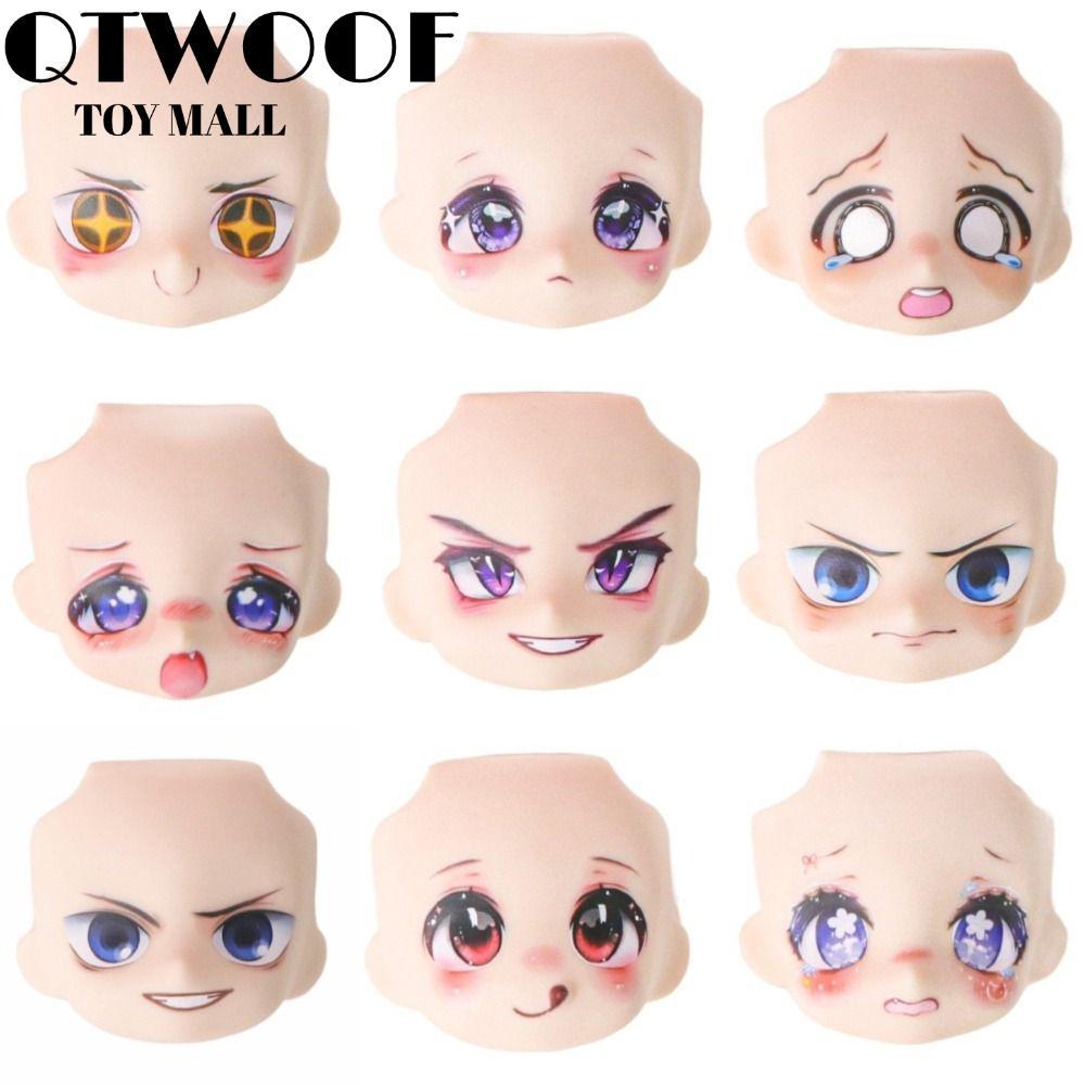 QTWOOF OB11 Khuôn mặt búp bê, Khuôn mặt thay thế búp bê Biểu hiện khuôn mặt bé 1 / 12 Mặt búp bê BJD