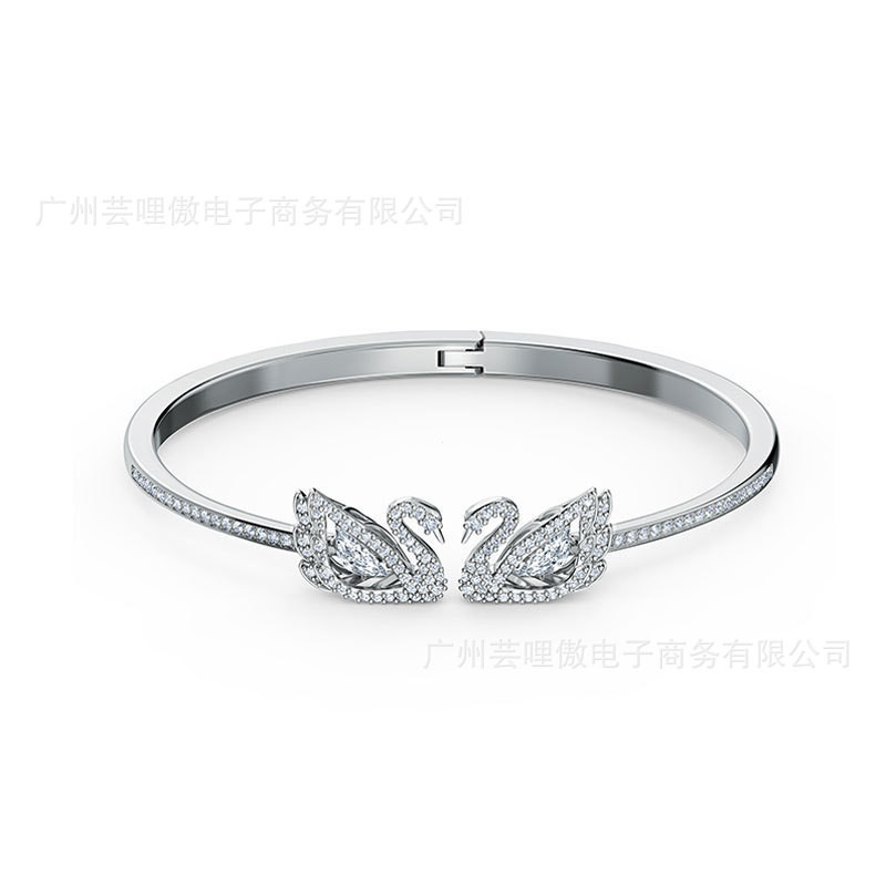 Vòng tay thiên nga nhịp tim Swarovski dành cho nữ Nhẹ sang trọng Vòng tay thiên nga đơn giản