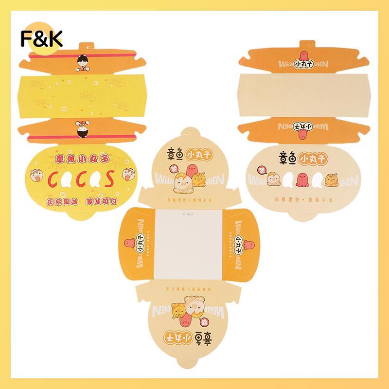 F & K 100 Chiếc Hộp Bao Bì Quả Bóng Bạch Tuộc Dùng Một Lần Thực Phẩm Đường Phố Nhật Bản Takoyaki Tak