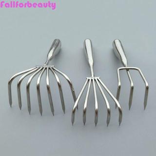 FALLFORBEAUTY Cà vạt cầm tay sân vườn, Móng vuốt 3 / 5 bằng thép không gỉ Lá nhỏ, Dụng cụ quét đất tích hợp Dụng cụ làm vườn bằng tay Dụng cụ kéo loại bỏ cỏ mở rộng đất