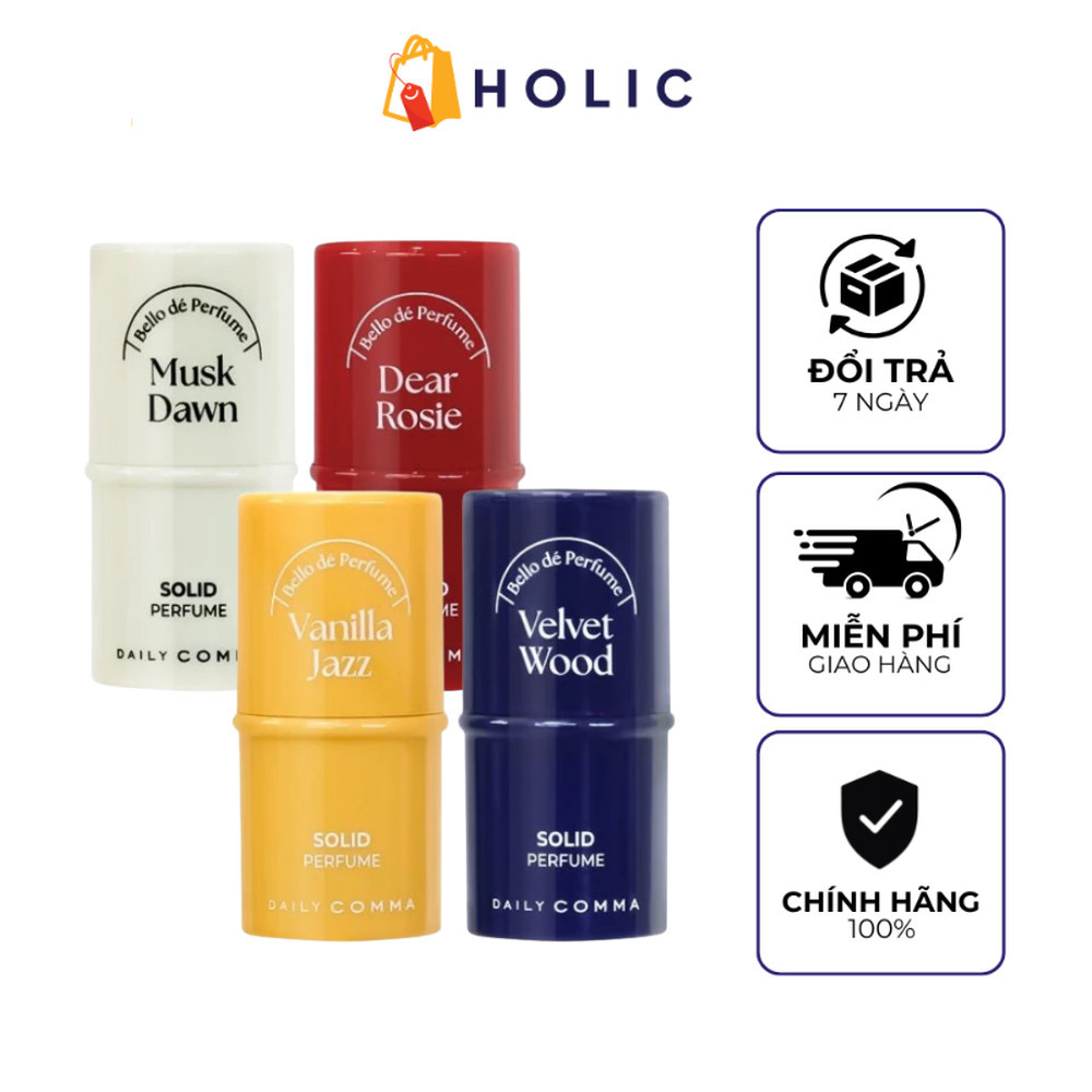Nước Hoa Khô Daily Comma Bello De Perfume Solid Perfume 4.7g  – Dear Rosie / Velvet Wood / Musk Dawn