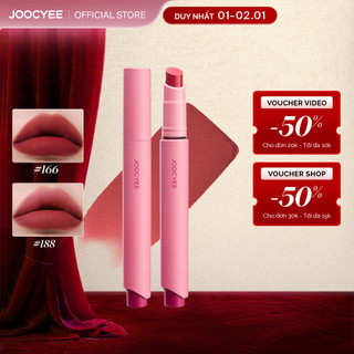  Son Lì JOOCYEE Velvet Rouge Dạng Thỏi Mịn Lì Không Lem Lâu Trôi Bền Màu Dưỡng Ẩm Lên Màu Chuẩn Tự Nhiên Không Gây Khô Môi Che Mờ Vân Môi Viền Môi 3g 