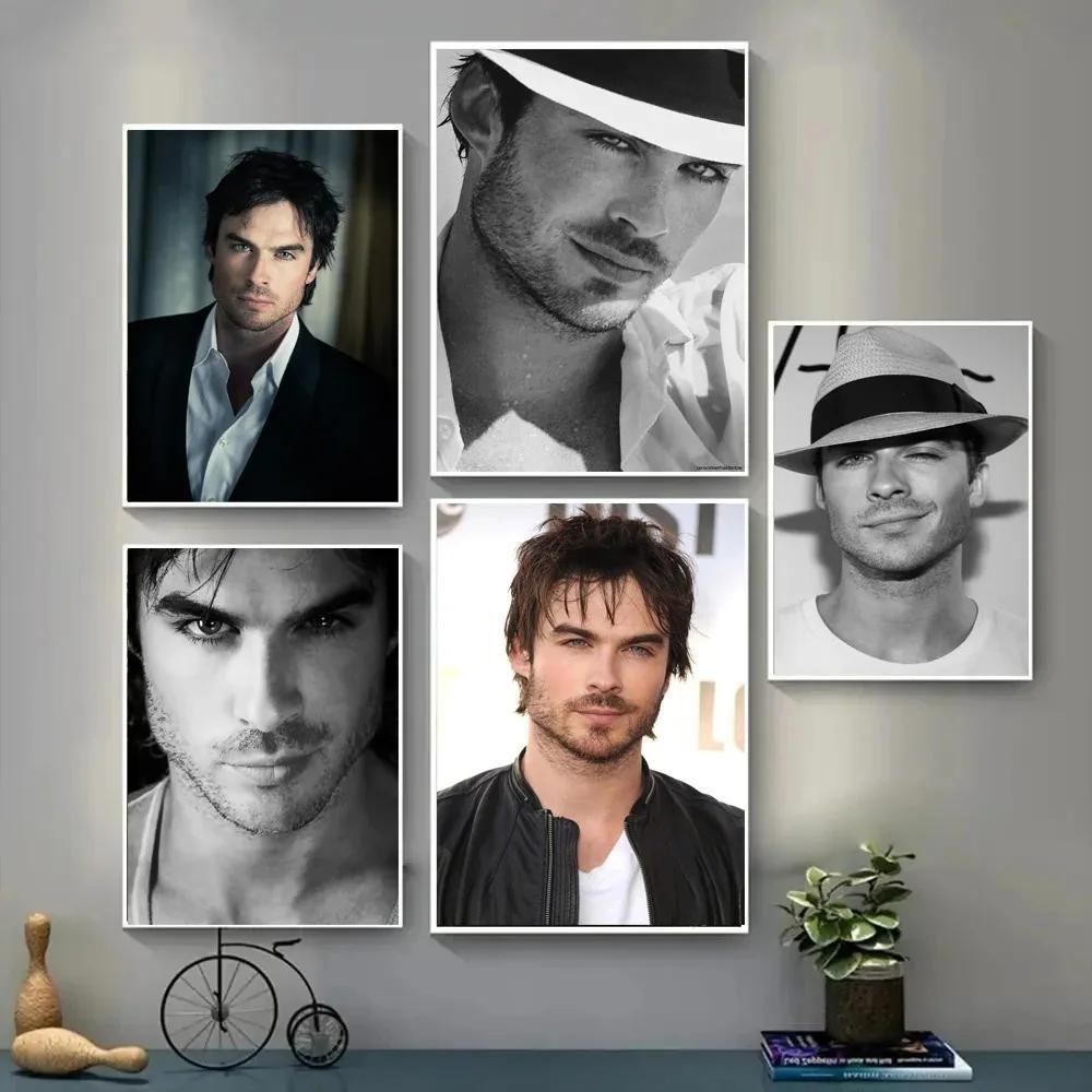 Vintage Ngôi Sao Hollywood Canvas Nghệ Thuật Treo Tường Của Ian Somerhalder Phim Cổ Điển Diễn Viên P
