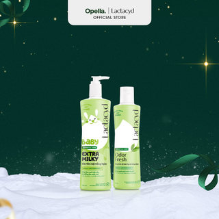  Bộ Dung Dịch Vệ Sinh Phụ Nữ Lactacyd Odor Fresh Ngăn Mùi 24H 250ml + Sữa Tắm Gội Trẻ em Lactacyd Baby Extra Milky 500ml 