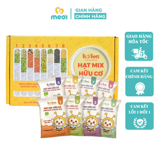 Set Hạt Ăn Dặm Mix Hữu Cơ BioBees Tiện Lợi Cho Bé Túi 50g*8 gói ngẫu nhiên