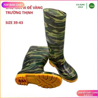 Ủng lao động rằn ri đế vàng  size 36-43, ủng đi mưa, ủng lội nước Trường Thịnh
