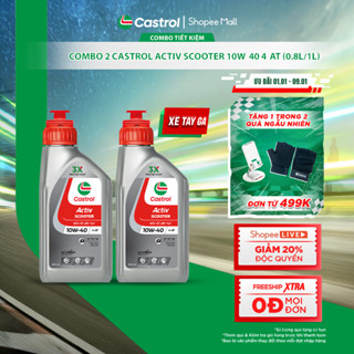   BST Bác tài công nghệ  COMBO 2 Dầu nhớt xe tay ga Castrol ACTIV SCOOTER 10W-40 4-AT  0.8L 1L  