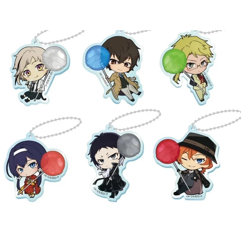 Móc khóa Anime Bungou Stray Dogs BSD Acrylic Mica Dazai Osamu Nakahara Chuya Akutagawa Atsushi Kyouk
