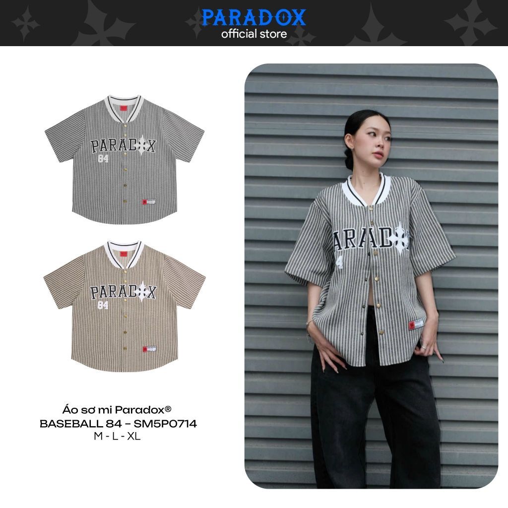Áo sơ mi nữ PARADOX BASEBALL 84, Polyester PARADOX SM5P0714