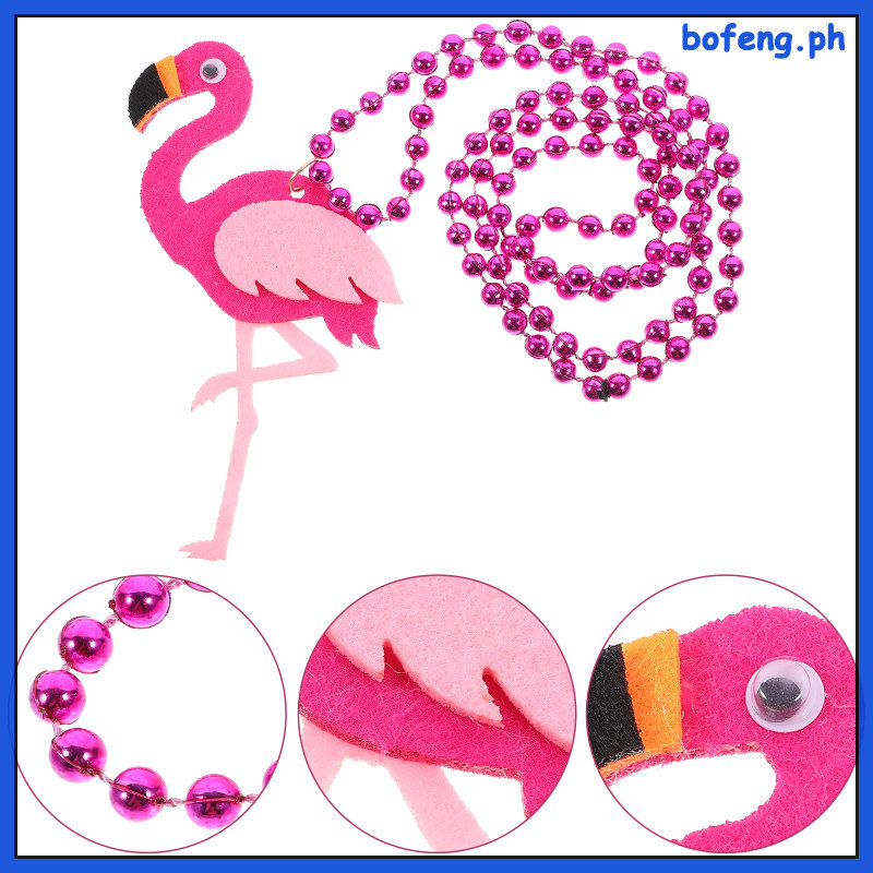 3 Vòng Cổ Đảng Flamingo Nhiều Màu Sắc Bãi Biển Theo Chủ Đề Chuỗi 40.00X6.00X0.50CM Rosy bofeng