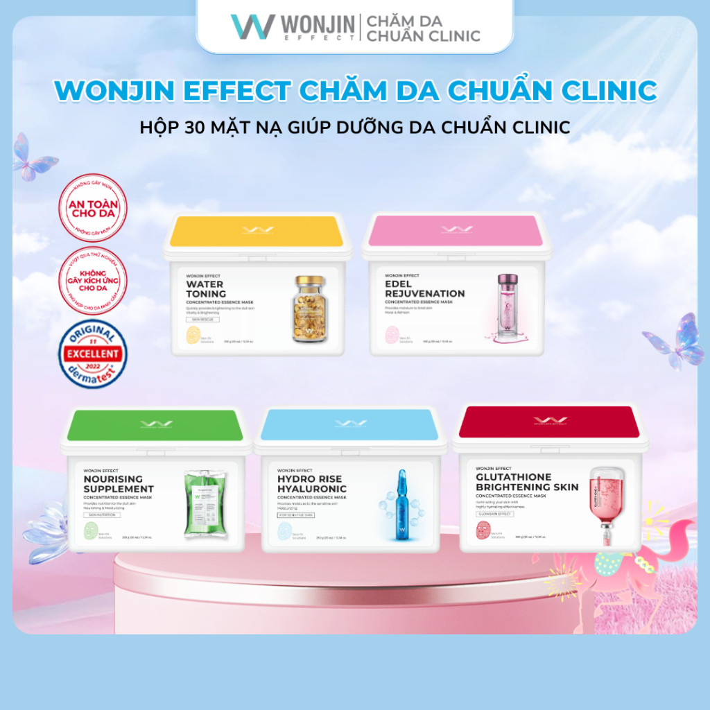[KOL] Hộp 30 Mặt Nạ Giúp Dưỡng Da Chuẩn Clinic Mỗi Ngày WonJin Effect Mask 350g (hộp 30 Mask)