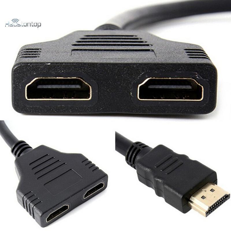 Haostontop HDMI Splitter Cable Male sang Dual HDMI 2 Female Y Splitter Adapter HDMI HD LED VN