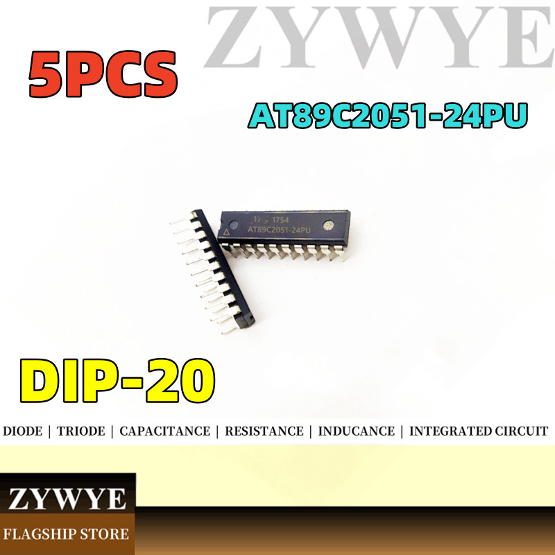 5 Chiếc Thương Hiệu Mới Chính Hãng AT89C2051-24PU AT89C2051-24PI In-Line DIP-20 Chip Chuyển Động Đơn