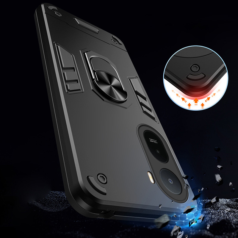 Dành Cho Xiaomi Redmi A7 Pro Hybrid Vỏ Giáp Chống Sốc Giá Đỡ Nhẫn