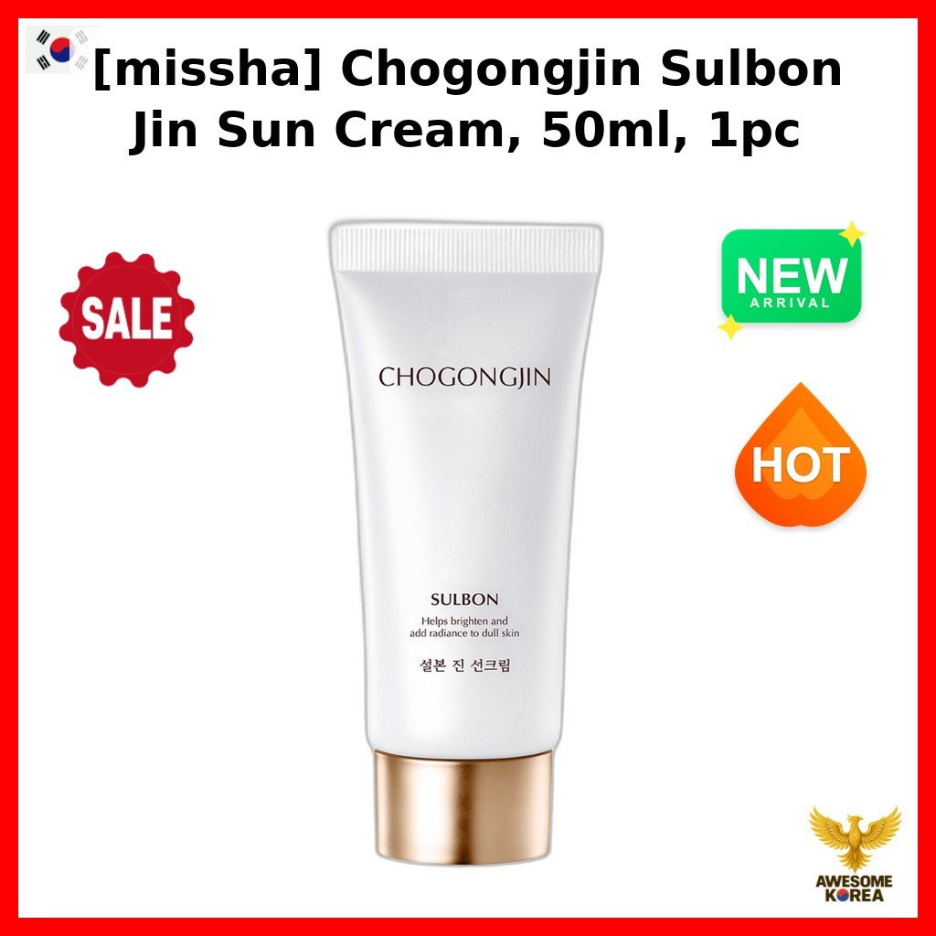 [missha] Kem chống nắng Chogongjin Sulbon Jin, 50ml, 1pc / Kem chống nắng Hàn Quốc / Hiệu ứng làm sá