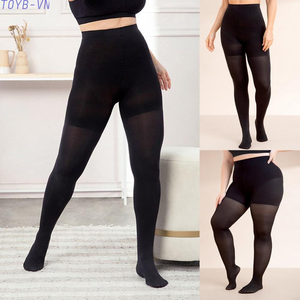 【TOYBOX】Women's Plus Size Shaping Leggings Sexy Black Stockings for a Seductive Look