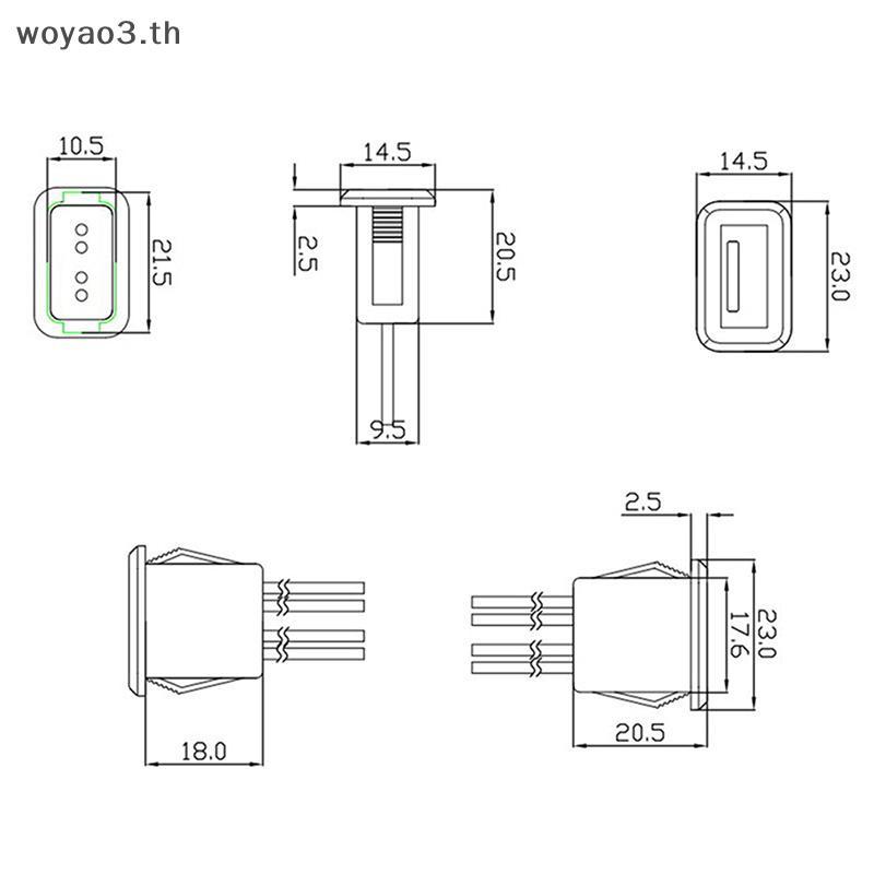 [Woyao] 1Pc 2Wire 4Wire USB 2.0 Nữ Power Ja USB2.0 Cổng Sạc Cổng Kết Nối Với Cáp PH 2.0 Thiết Bị Đầu