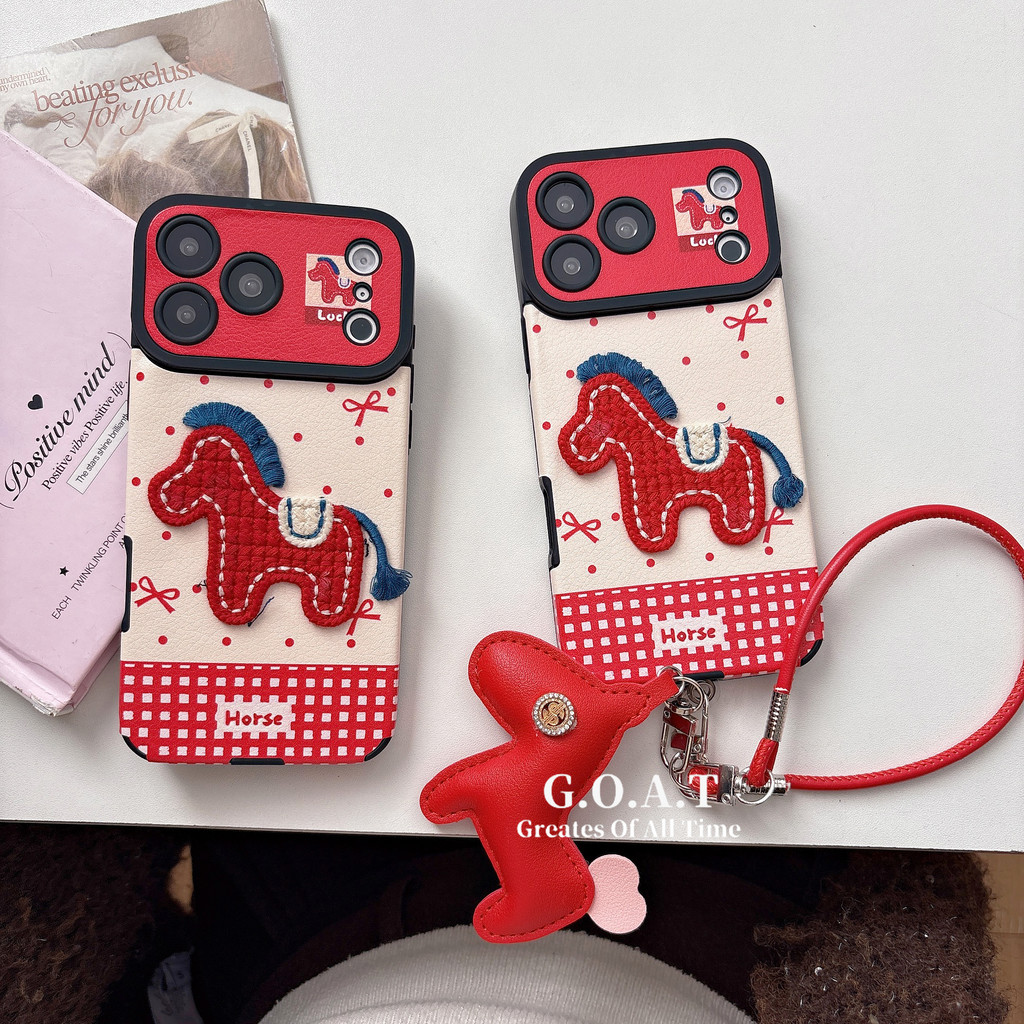 G.O.A.T Red Spurs Vỏ thêu Tương thích cho iPhone 17 pro max iPhone 17 16 15 14 pro iPhone 17 Vỏ bảo 