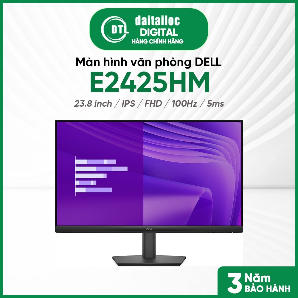 Màn hình văn phòng Dell E2425HM 23.8 inch IPS FHD 100Hz 5ms | Chính Hãng | Bảo Hành 3 Năm