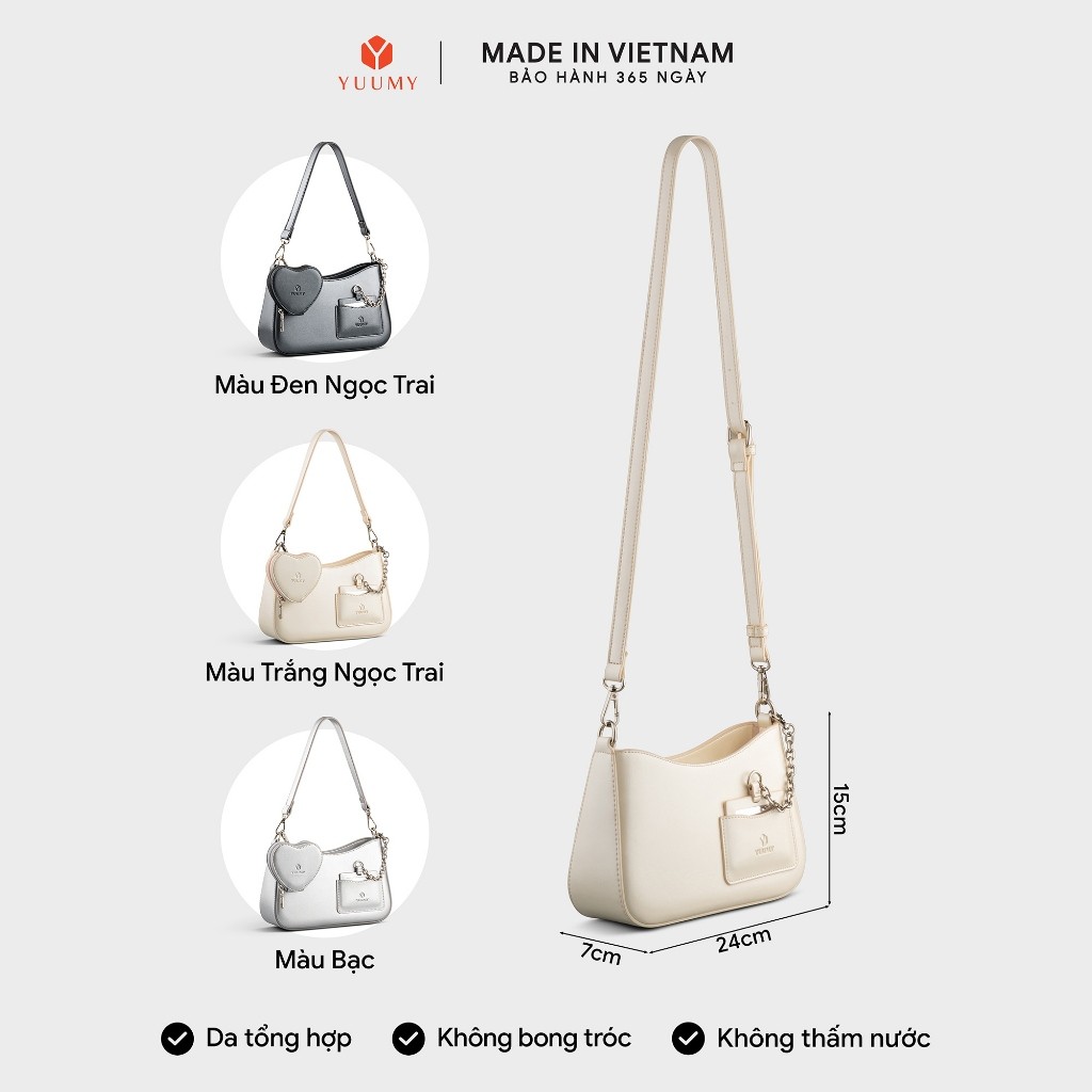 Túi Yuumy (Thời trang nữ kèm phụ kiện xinh xắn size 24 - Túi đeo chéo da Glossy YN295) | BigBuy360 - bigbuy360.vn
