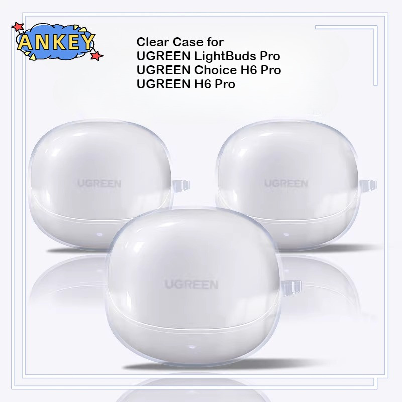 for UGREEN LightBuds Pro / Choice H6 Pro Case Protective Transparent Clear TPU Cover UGREEN H6 Pro L