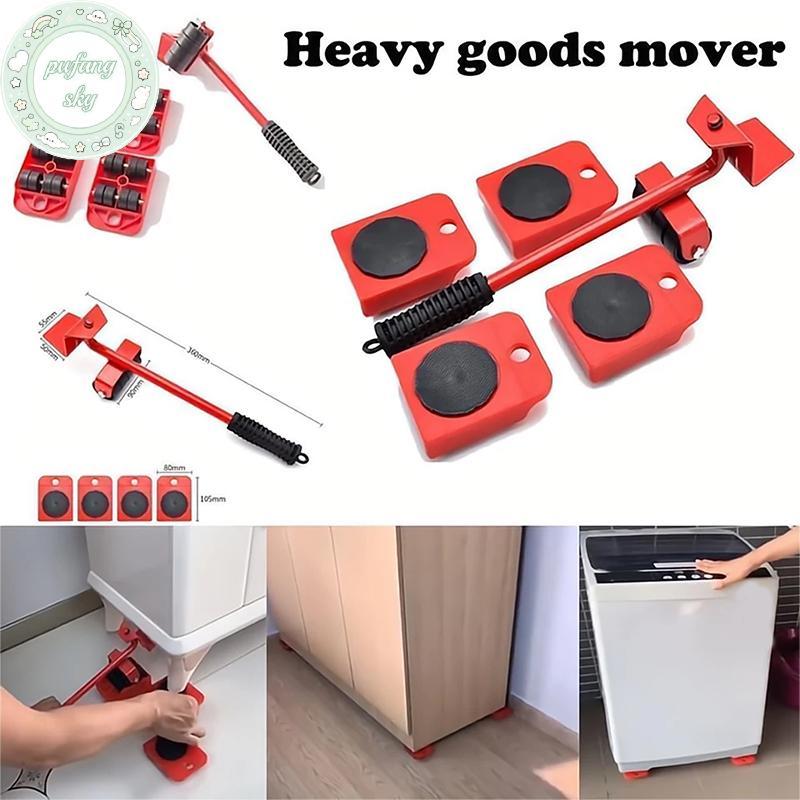PUSKY Hạng Nặng Nội Thất Nâng Dụng Cụ Vận Chuyển Nội Thất Mover Bộ 4 Di Chuyển Con Lăn 1 Bánh Thanh 