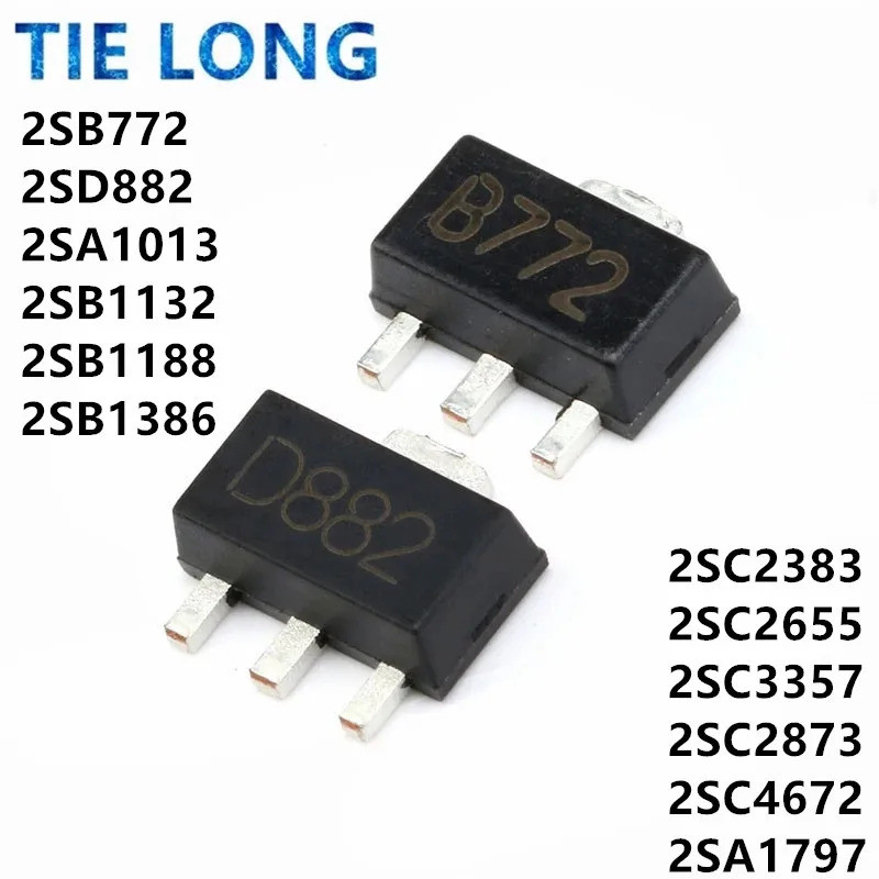 5 CHIẾC 2SB772 B772 2SD882 D882 2SA1013 2SB1132 2SB1188 2SB1386 2SC2383 2SC2655 2SC3357 2SC4672 2SC2