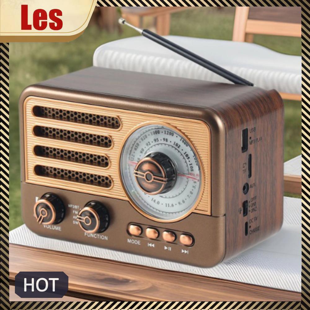 Retro Full Band Radio Sạc AM FM SW Transistor Audio BT Loa (Vàng)