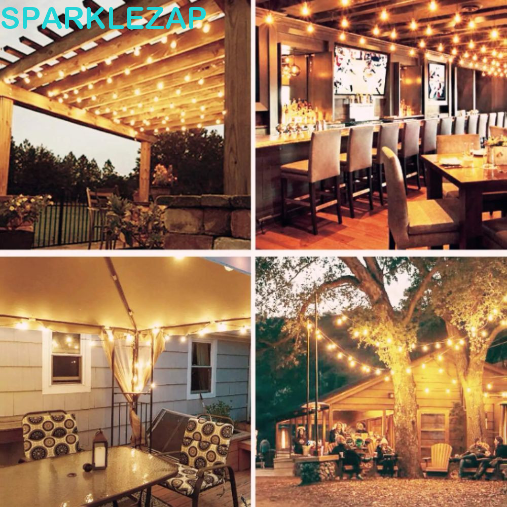 Đèn dây cầu LED SPARKLELAP G40, Thiết kế chống vỡ EU US Cắm đèn dây ngoài trời, Bóng đèn nhựa G40 Hì