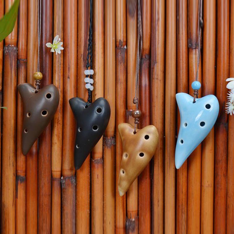 Mini Nhỏ Ocarina Vòng Cổ Mặt Dây Chuyền 6 Lỗ Cao Cấp Điều Chỉnh C Người Mới Bắt Đầu Giới thiệu Hiệu 