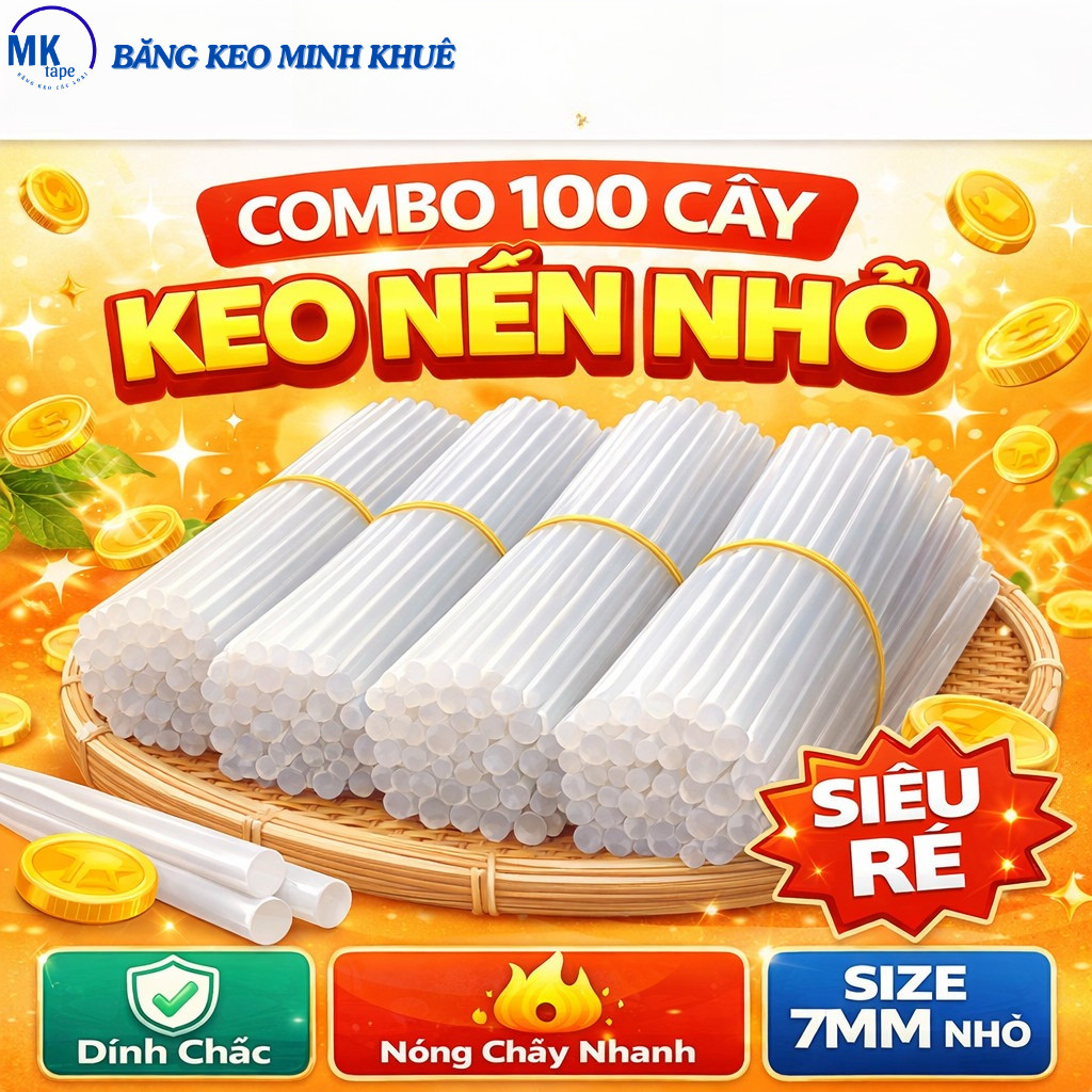 100 Cây Keo Nến Silicon Giá Sỉ Hàng Loại 1 ( Keo Nến Nhỏ)