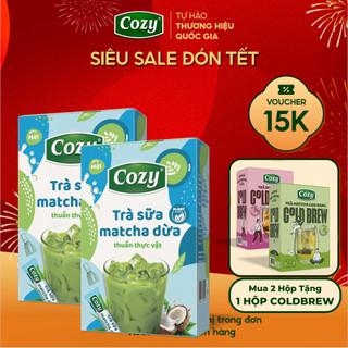   MUA 2 TẶNG 1  Trà Sữa Matcha Dừa Cozy Trà Sữa Thuần Chay Vị Ngọt Thanh Thơm Ngậy Dừa Non 