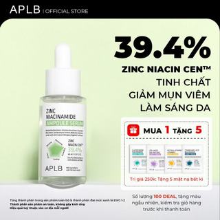  Serum kẽm ZinC cho da mụn viêm 40ml APLB Zinc Niacinamide Ampoule Serum giảm mụn giảm sưng viêm cho da dầu mụn 