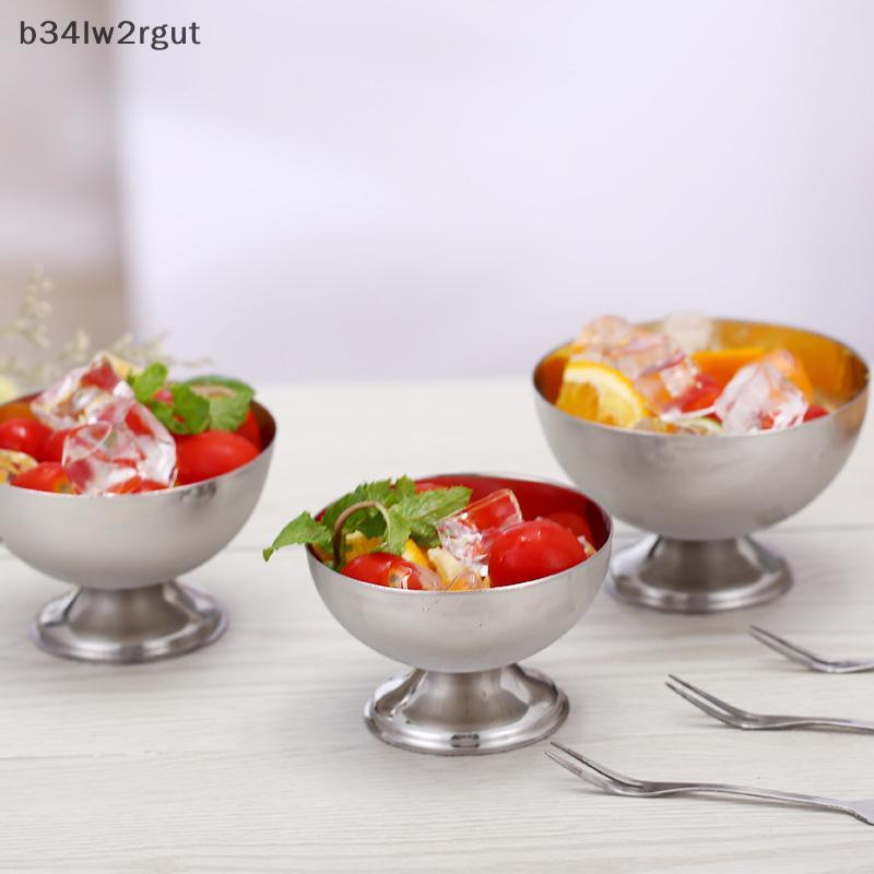 COD Ice Cream cup salad Bowl thép không gỉ Bowl tráng miệng trái cây tấm Snack Món ăn nguồn cung cấp