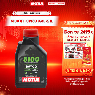  Dầu nhớt xe máy MOTUL 5100 4T 10W30 0.8L & 1L 
