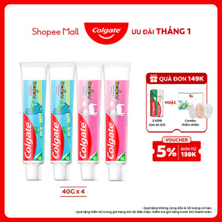  Combo 4 kem đánh răng Colgate cho bé Khủng Long và Kỳ Lân hương dâu 40g tuýp 